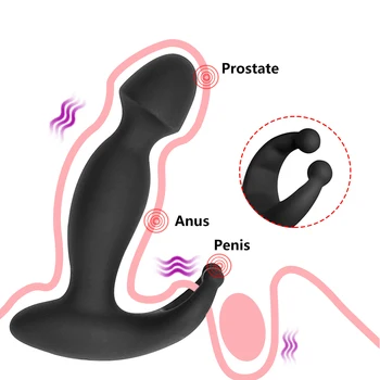 Masculin, Prostata pentru Masaj Anal Dildo Vibrator pentru Bărbați Silicon rezistent la apa Vibratoare, Butt Plug Anus Pizde Masturbator pentru Barbati Femei