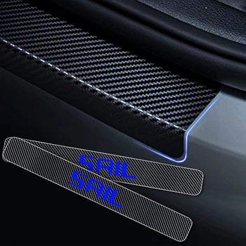 Masina Pragului de Ușă Scuff Placa Pentru Chevrolet SAIL Reflectorizante 4D Fibra de Carbon Autocolant Pedala de bun venit Pragul Accesorii Auto 4buc