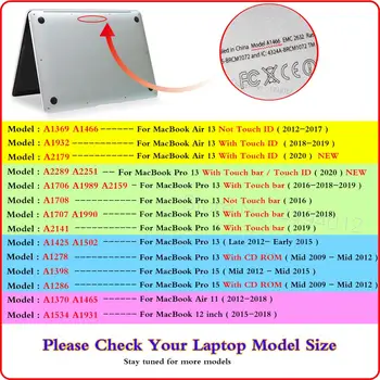 Mat Laptop Cazuri Pentru 2020 MacBook Air Pro Retina 12 15 11 13.3 noua culoare a Acoperi Noi Pro 15.4 16 inch cu Touch Bar 2019 A2159