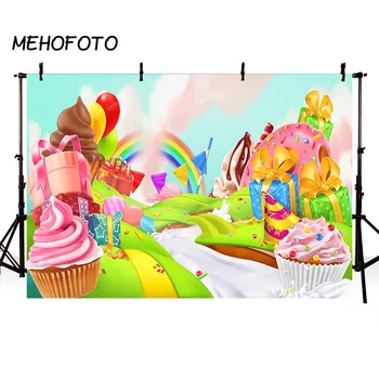 MEHOFOTO Candy Bar Fotografie de Fundal la Petrecerea de Ziua Banner pentru Studio Foto Curcubeu Candyland Fotografie Fondul Prop