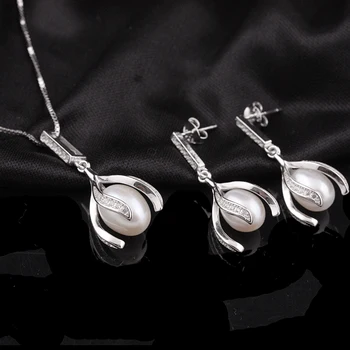 [MeiBaPJ]Noi oferte speciale de perle naturale seturi de bijuterii real argint masiv 925 floare pandantiv si cercei charm set de bijuterii cutie de cadou
