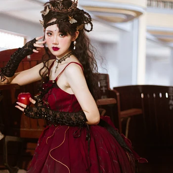 Melonshow Gothic Lolita Rochie Roșie Victorian Rochii Plus Dimensiune Dulce Lolita JSK Femei Lolita Goth Fusta Fete Kawaii Îmbrăcăminte