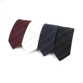 Mens Cravată Îngustă Versiune de Bumbac Cravata de sex Masculin 6cm Uzura Formale Business Casual Activitatea Profesională a Verifica Darul Tatălui Corbatas