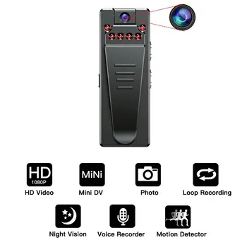 Micro Video Full HD 1080p Pix Cu Mini Camera de Poliție Buzunar Cam Corpul Secret Viziune de Noapte de Mișcare DV Microcamera Minicamera