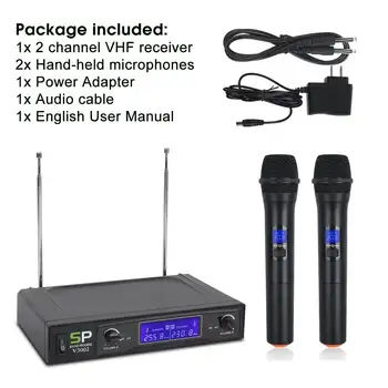 Microfon Wireless Sistem Dual Acumulator Portabil Microfon 2 Canale Profesionale Fără Fir Microfon Kit Pentru Home Studio Mic