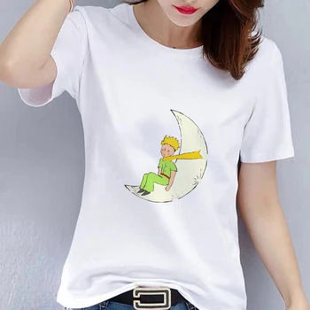 Micul Prinț Vara Tricou Funny T-shirt cu Maneci Scurte O-gât de sex Feminin de Desene animate Interesante Topuri Teuri de Îmbrăcăminte Magazin