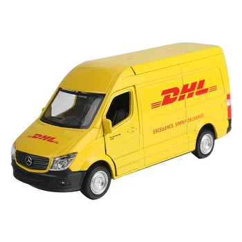 Mikidual Jucarii pentru Copii turnat Metal Modele de Masina Trage Înapoi Vehicule 1:36 Benz DHL Express Van camion de Transport mkd2
