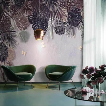 Milofi3D tapet decorativ mural Nordic pictate manual stil retro plante tropicale de palmieri plante de interior, peretele din fundal