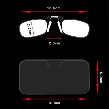 Mini-clip nas ochelarii de citit pentru femei pe baza de prescriptie medicala prezbiopie ochelari om mic rama de ochelari caz de telefon +1.0 1.5 2.0