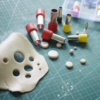 Mini Inox Rotund Pumn de Lut Sculptura Instrumente de Polimer Lut Ceramica Ceramica Gaura Freze de 1 mm-10 mm, 40 buc/lot