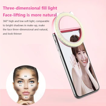 Mini telefon mobil CONDUS selfie lumina ancora frumusete lentile de difuzare în direct artefact runda inel de telefon mobil umple de lumină