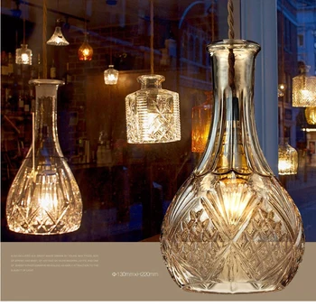 Minimalist Modern Vintage Sticla De Vin Pandantiv Lumini CafeRoom/Bar Lampă Singur Pahar Lampi Decor Interior De Iluminat E27