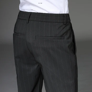 Moda de Înaltă Calitate pentru Bărbați Pantaloni Drepte Lungi de sex Masculin Clasic de Brand de Afaceri subțire Anglia dungă Casual Pantaloni Complete 28 33 34 36 38