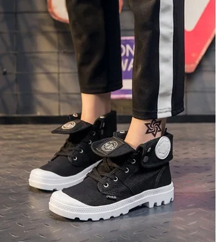 Moda de Înaltă Top Adidasi Panza Pantofi pentru Femei Pantofi Casual Alb rosu gri Plat Feminin Coș Dantelă-Up Solid Formatori Chaussure