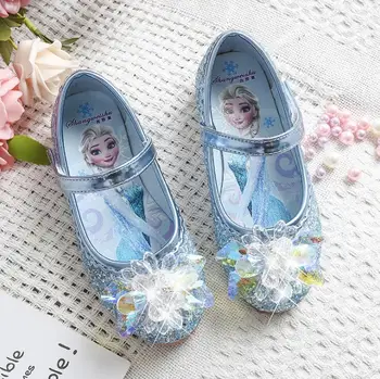 Moda Frozen Crystal Bright Diamond Pantofi Fată Printesa Elsa Singur Pantofii Fata De Performanță Tocuri Plat Adidași