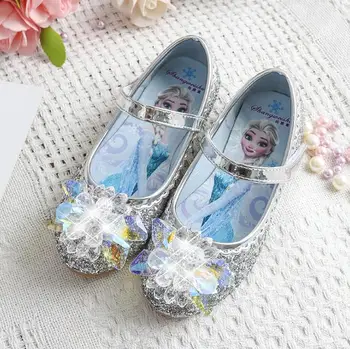 Moda Frozen Crystal Bright Diamond Pantofi Fată Printesa Elsa Singur Pantofii Fata De Performanță Tocuri Plat Adidași