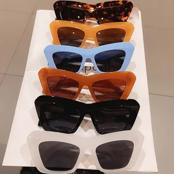 Moda Ochi de Pisică ochelari de Soare Femei Vintage Jeleu de Culoare Ochelari de Designer de Brand Oameni Trend Nuante UV400 Albastru Ochelari de Soare
