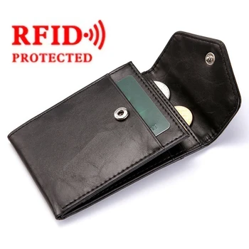 Moda RFID Portofel Femei Barbati Mini Ultrathin Portofel din Piele Slim Wallet Monede Pungă de Credit, ID & Deținătorii de Card de Card de Cazuri