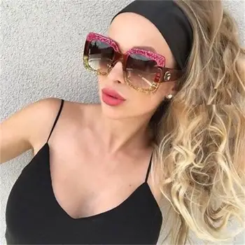Moda Supradimensionat ochelari de Soare Patrati 2020 Nuante Brand de Lux de Designer pentru Femei Rosu Verde Ochelari de Soare Femei la Modă de Vară Ochelari