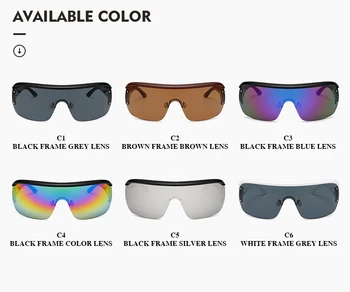 Moda Top Plat ochelari de Soare Femei Bărbați 2020 Retro Supradimensionat Ochelari de Soare O Bucată de Lentile de Ochelari de sex Masculin Oglindă Nuante Oculos UV400