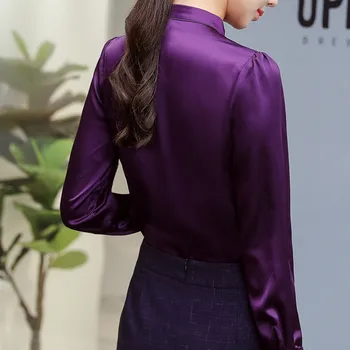 Moda Volane Elegante Femei Cămașă Formală De Afaceri Maneca Lunga Slim Șifon Bluza Office Doamnelor Haine De Lucru Plus Dimensiune Topuri