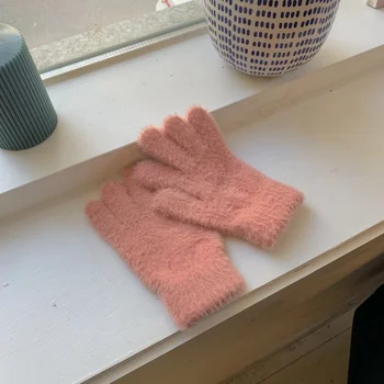 Moda Întinde Tricotate Cinci-deget Mănuși pentru Femeie Simplă Masiv Cald Mănuși de Iarnă pentru Femei 2021