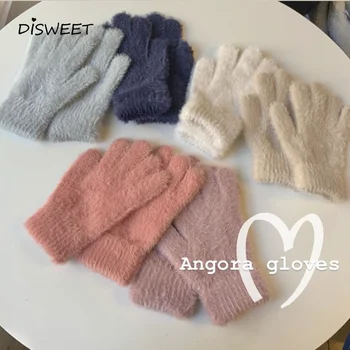 Moda Întinde Tricotate Cinci-deget Mănuși pentru Femeie Simplă Masiv Cald Mănuși de Iarnă pentru Femei 2021