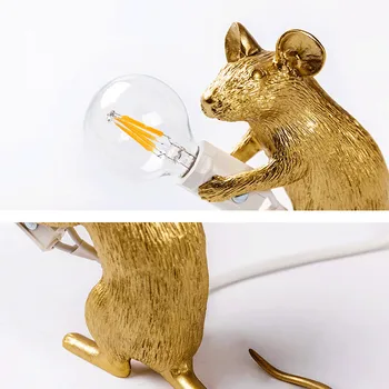 Modern AVEA Mouse-ul Design Lampă de Masă Nordic CONDUS de Rășină Birou de lumină Pentru Camera de Copii Dormitor Decor Acasă de Iluminat UE UA NE-Priza UK