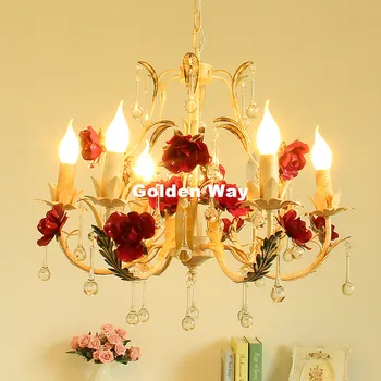 Moderne Decorative Florale Candelabru Lampă Luciu de Lumină 6L Floare Trandafir Candelabru de iluminat E14 LED Decor Acasă Candelabru