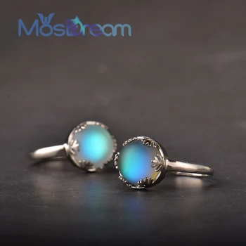MosDream Lunii Doamnelor Aurora Inele s925 Argint Lumină Albastră de Cristal Bijuterii Elegante Aniversari Romantice Cadouri pentru Femei