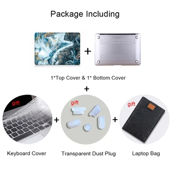 MTT 2020 Caz Laptop Pentru Macbook Air 13 inch Marmură Capac Greu pentru macbook Air Pro Retina 11 12 13 15 16 Touch ID+Capac Tastatură