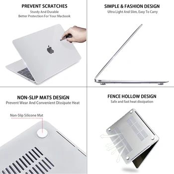 MTT 2020 Caz Laptop Pentru Macbook Air 13 inch Marmură Capac Greu pentru macbook Air Pro Retina 11 12 13 15 16 Touch ID+Capac Tastatură