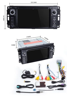 Multimedia Android 10 Radio Auto Pentru Dodge Ram Challenger Jeep Wrangler JK Auto Multimedia GPS Navi DVD Player + OBD2 MIC