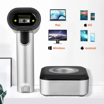 MUNBYN Vânzare Clearance-ul Handheld Scanner 2D COMS Scanner de coduri de Bare Cititor de Cod de Bare fără Fir Bluetooth USB Funcționează Cu Mac Windows