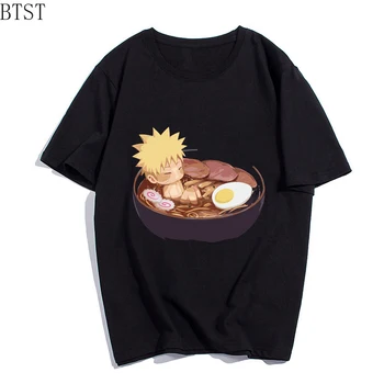 Naruto Ramen Cadă Amuzant Tricou Barbati Din Bumbac Topuri Tricouri Tricouri Cool Streetwear Femei Haine Harajuku