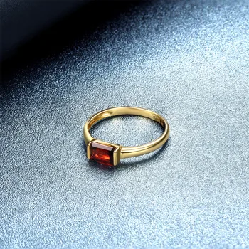 Natural 9K Aur Galben de 1 Carat de Granat Roșu Inel pentru Femei Nunta Logodna Inel de Piatră prețioasă de Bijuterii Fine Cadou de ziua Îndrăgostiților