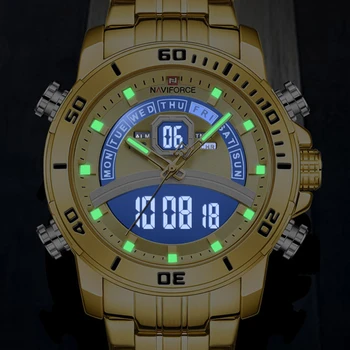 NAVIFORCE Brand de Lux pentru Bărbați Ceasuri de Moda Cuarț Bărbați de Afișare a Datei Sport Chrono Impermeabil Ceas Deșteptător Relogio Masculino