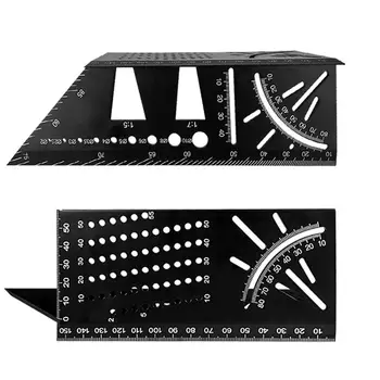 Negru Aluminiu/Plastic Scriber Coadă De Rândunică Marcarea Șablon De Unghi Vertical De Calibrare Ghid Practic Marker Instrument Pentru Prelucrarea Lemnului