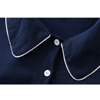 New Sosire Solid Peter pan Guler de Caise Tricou Felinar Sleeve Button Up Casual Bleumarin Dulce Bluza Feminina Blusa T99026F