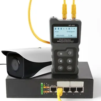 NF-488 Digitale Ethernet CAT5 CAT6 Cablu de Rețea LAN Switch PoE Tester Detector LCD Display Tester de Cablu de Rețea Instrumente de Rețea