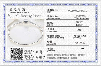 Niciodată nu se Estompeze Cu Certificat de Grosime 3mm Argint 925 Bratara Originala Europene Brand de DIY Margele/Farmecul Brățară pentru Femei Bijuterii Cadou