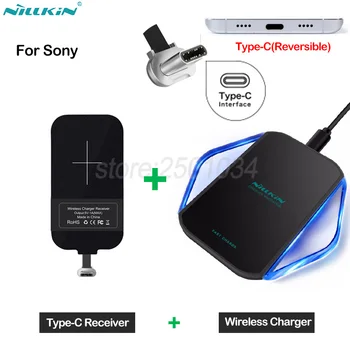 Nillkin Încărcare Wireless Qi pentru Sony Xperia XA1 XA2 XZ XZ1 Compact Premium Plus Ultra L2 L1 Wireless Charger + Tip-C Receptor