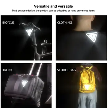 Noaptea Triunghi Reflectorizant Autocolante Magnetice Personalizate Pentru Ciclism În Aer Liber De Sport Casca De Avertizare Reflector Accesorii Pentru Biciclete