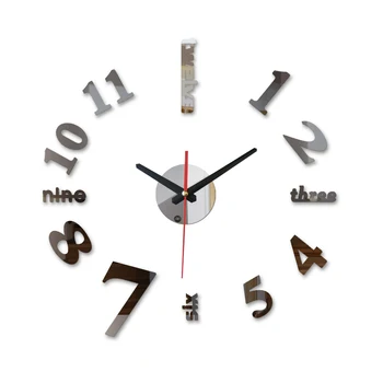 Noi 3d Diy Acril Oglindă Ceas Reloj De Pared Design Modern Perete autocolant Decorativ de Cuarț Camera de zi Ac