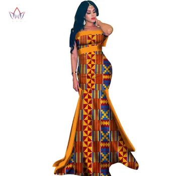 Noi African Rochie Lunga pentru Femei Dashiki Vestidos Bumbac imprimat de Patchwork Rochie Lady Africane Îmbrăcăminte WY1410