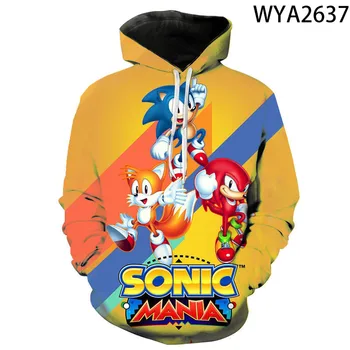 Noi Hanorace Sonic Ariciul 3D Imprimate Bărbați Femei Copii Moda Jachete Băiat Fată Pulover Maneca Lunga Streetwear Topuri