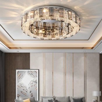 Noi moderne candelabru tavan pentru camera de zi de lux gri fumuriu cristal de iluminat dormitor sufragerie luciu de iluminat