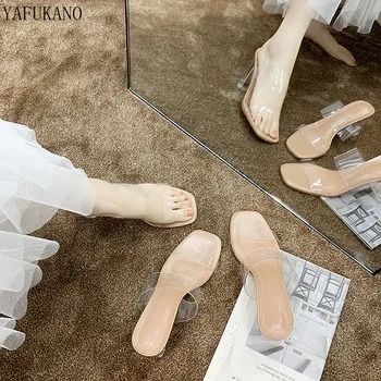 Noi Transparente Sandale Femei Sexy, Tocuri Inalte, Sandale De Vara Femei Pantofi Moale Anti-Alunecare Pe Sandale Tocuri Papuci De Casă Degetele De La Picioare Deschise