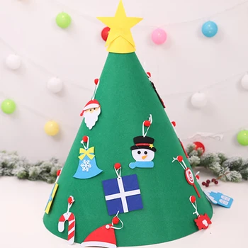 Non-Țesute Material Rafinat Decor de Crăciun Durabil Auto-Lipirea Crearea de Bricolaj DIY Pomul de Crăciun s-a Simțit Copilul Petrecere