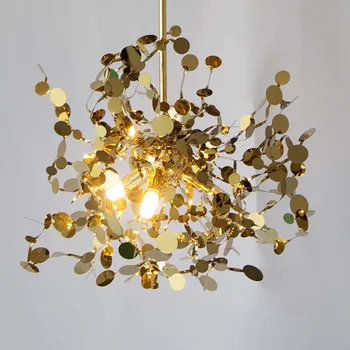 Nordic Creative led lampă de agățat Aur Chrome 3 lumini din Oțel Inoxidabil foaie, Restaurant, bar decor dormitor modern pandantiv lumini